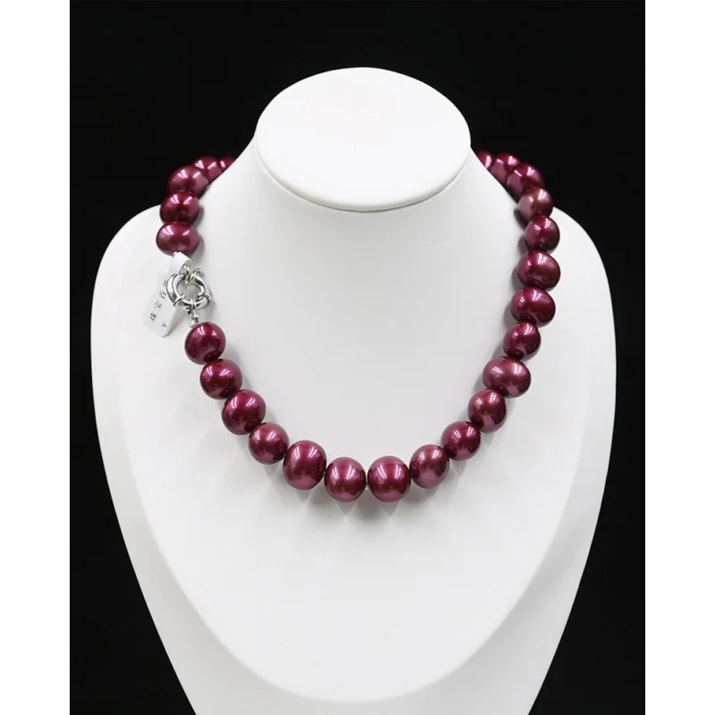 

AAA++ LARGE FASHION 18 MM SOUTH SEA RED BAROQUE SHELL PEARL NELACE 18"