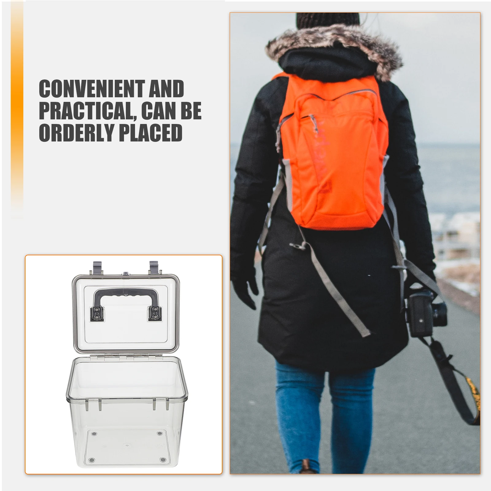 

Portable Camera Lens Case Large Capacity Moisture proof Storage Box Gray Aid Medicine Box Household Sundries Boxes