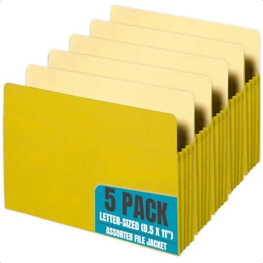 

File Jackets File Jackets Letter Size File Pocket Expandable 3.5 Expansion Letter Size Reinforced Straight Cut Tab Gusset Yello