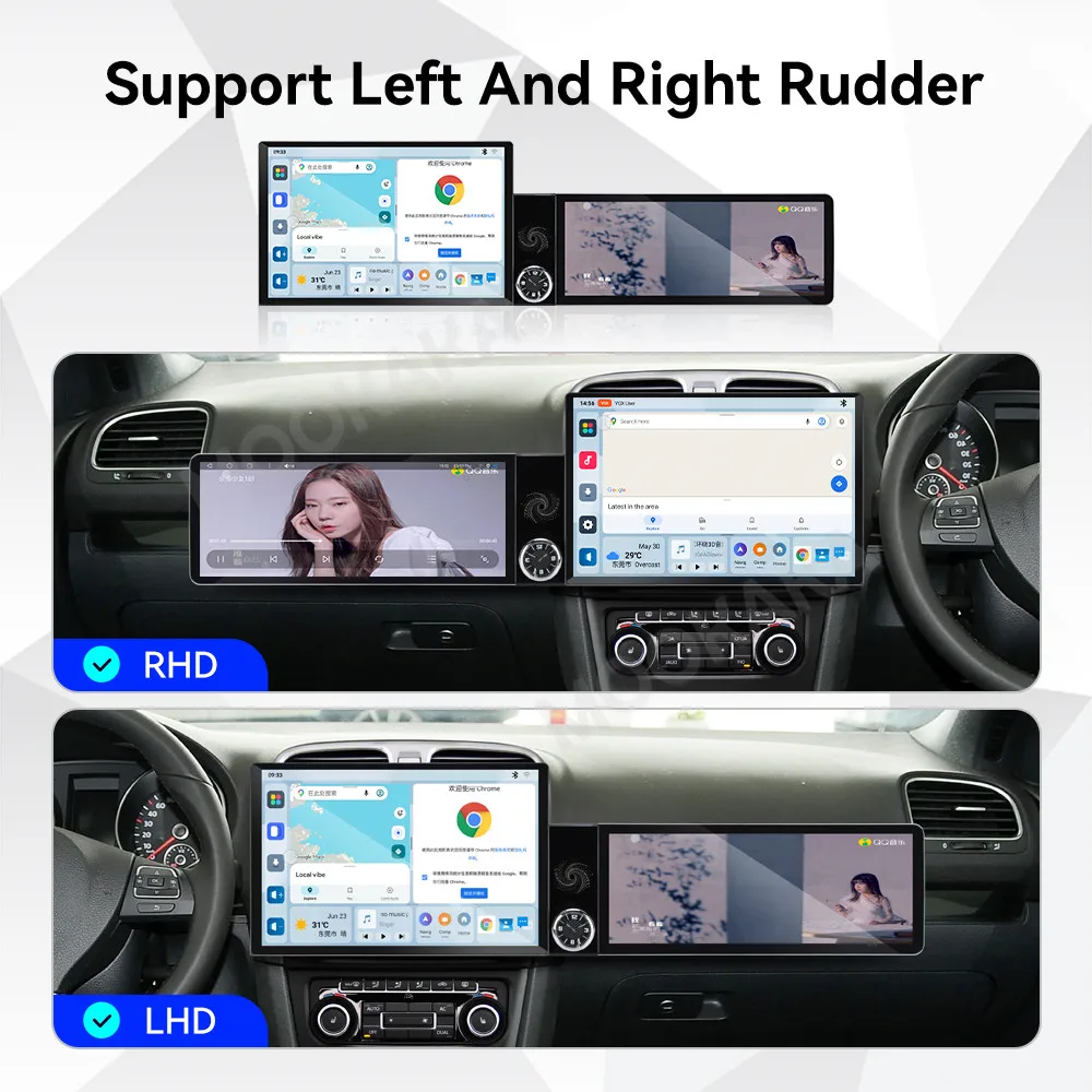 Android Radio For Volkswagen Golf Mk6 2007~2012 Dual Screen GPS Multimedia Navigation Car Stereo Receiver player IPS Head Unit