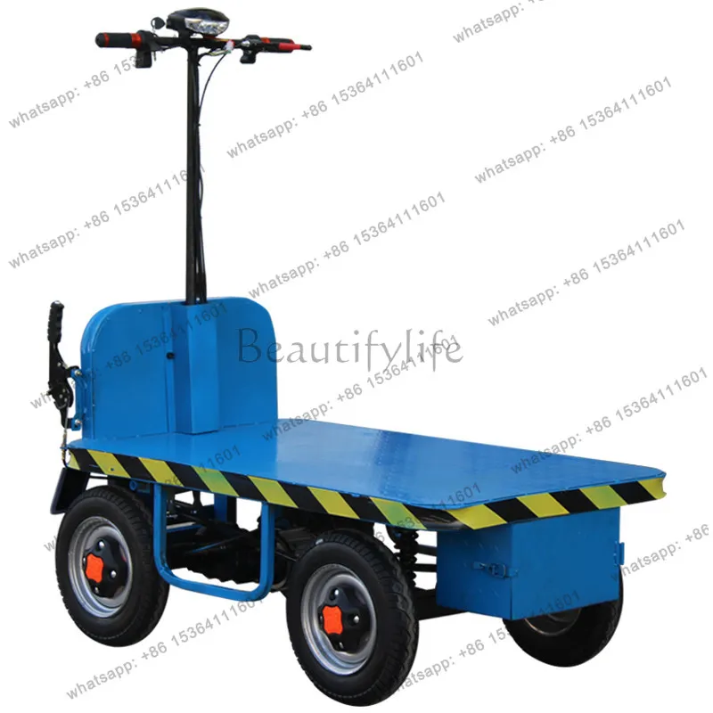 Electric flatbed truck handling load king hand push construction site four-wheeled battery car