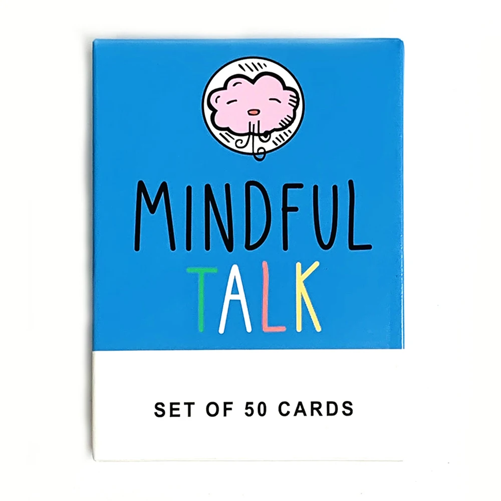 Cartes de conversation Mindful Talk, jeu de 50 cartes de questions pour enfants et famille, dialogue profond et significatif, cartes de thérapie par la pleine conscience
