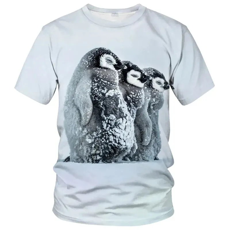 

Summer Penguin 3D Print T-Shirts Streetwear Men Women Fashion Oversized Short Sleeve T Shirt O-Neck Tees Tops Clothing