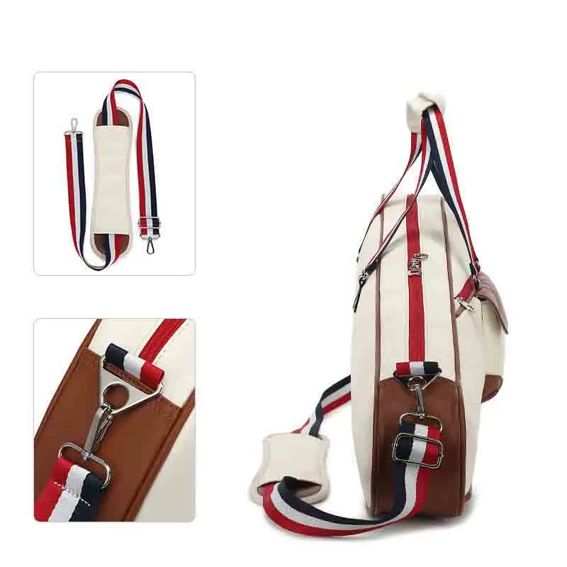 Adults Men Women Tennis Racquet Bag Portable PU Leather Squash Badminton Tennis Racket Bag Large Capacity Tennis Shoulder Bags