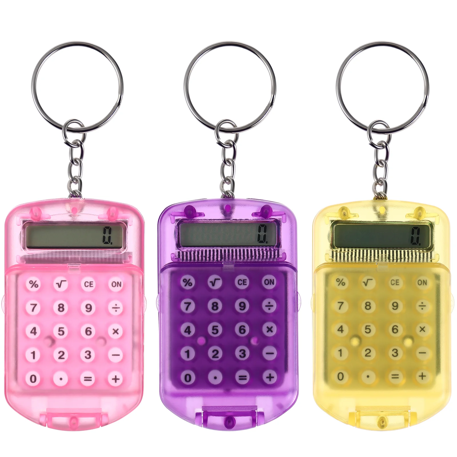 Lanière de clé de calculatrice électronique Portable, 3 pièces, Mini porte-clés de poche pour étudiants, lanières d'infirmière