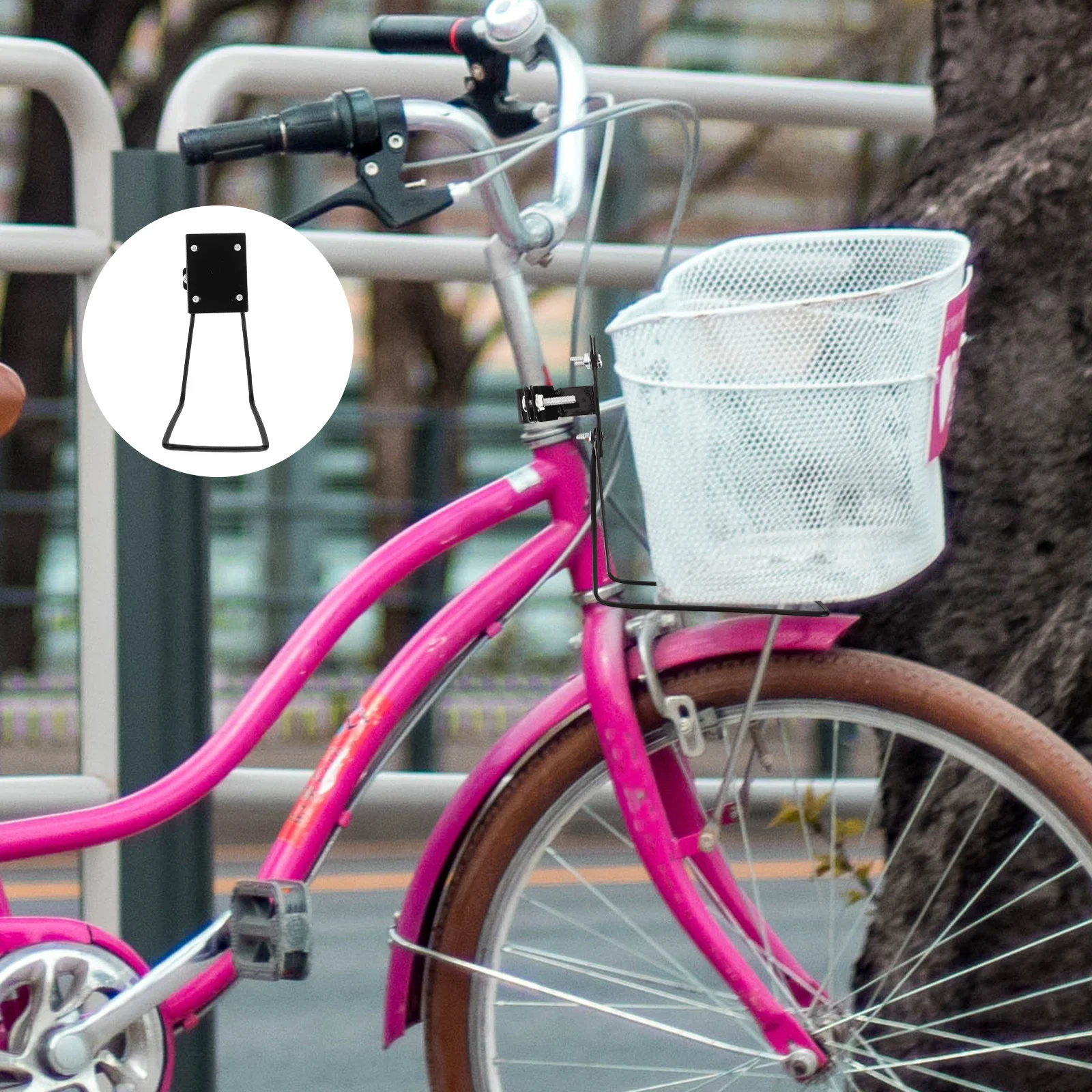 

Bike Basket Bracket Metal Front Rack Storage Luggage Holder Cycling Cargo Bicycles Accessories Black Bag Mountain Bike