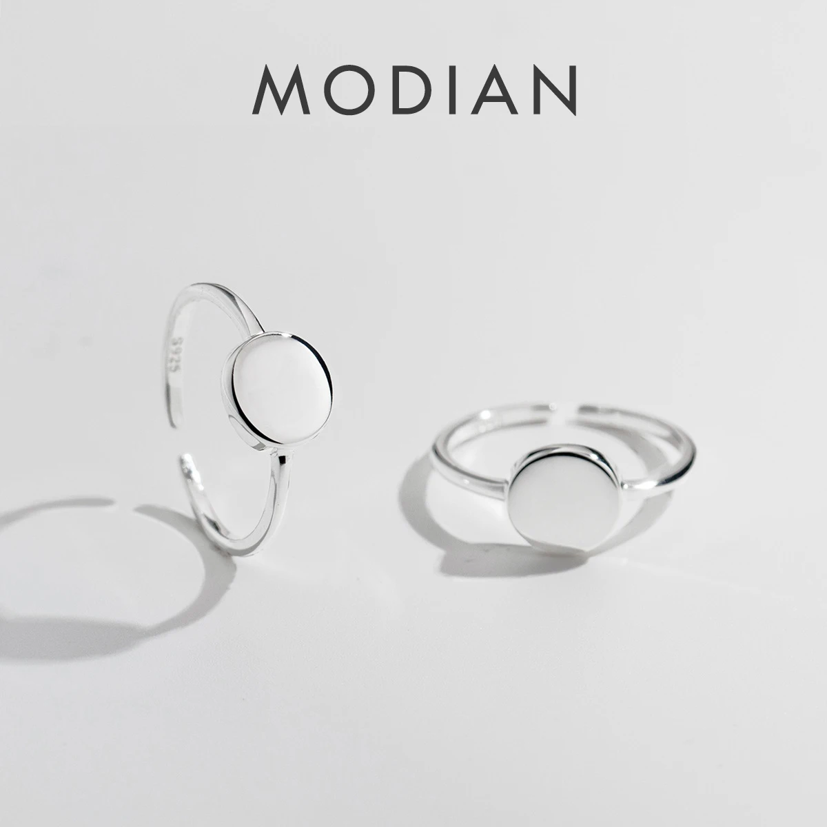 

MODIAN 925 Sterling Silver Simple Round Smooth Opening Size 6-9 Ring Stackable Adjustable Ring For Women Party Fine Jewelry