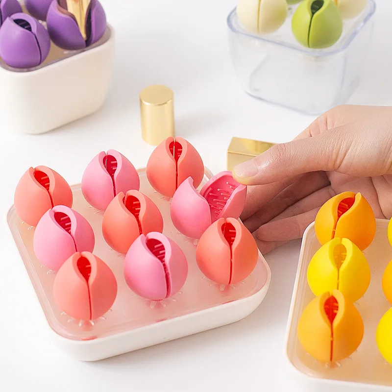 Kawaii Tulip Storage Box Decorative Makeup Holder Cute Room Decor Organizer for Girls Bedroom Vanity Table