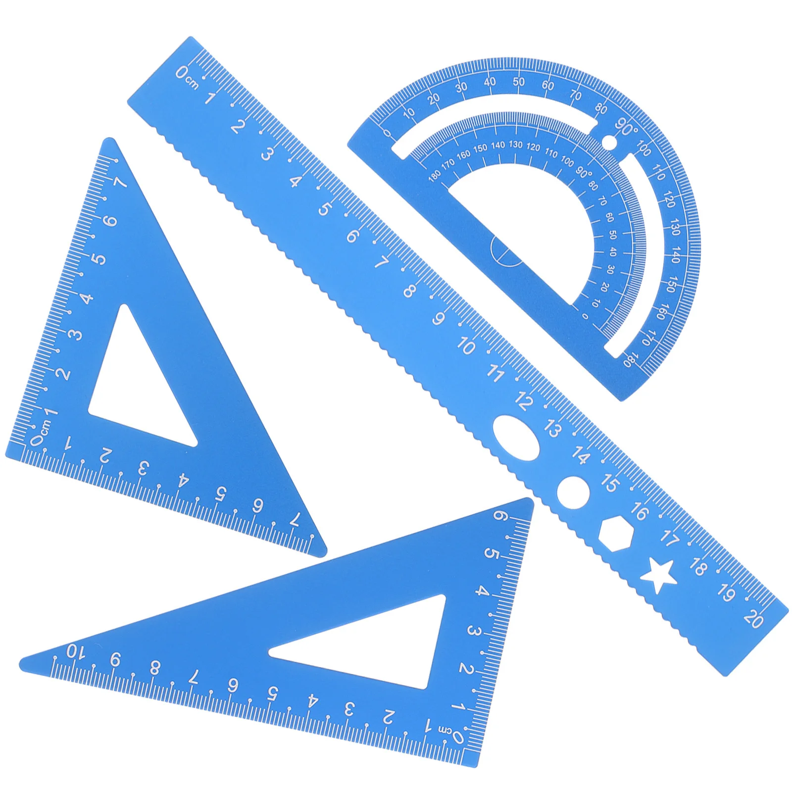مجموعة مسطرة احترافية من سبائك الألومنيوم أدوات قياس مستلزمات الرسم المكتبية المدرسية مثلث منقلة مدمج