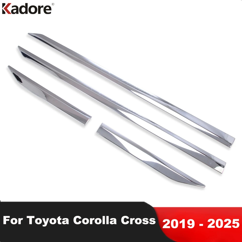 Side Door Body Trim For Toyota Corolla Cross 2019-2023 2024 2025 Chrome Car Door Panel Line Streamer Molding Strip Accessories