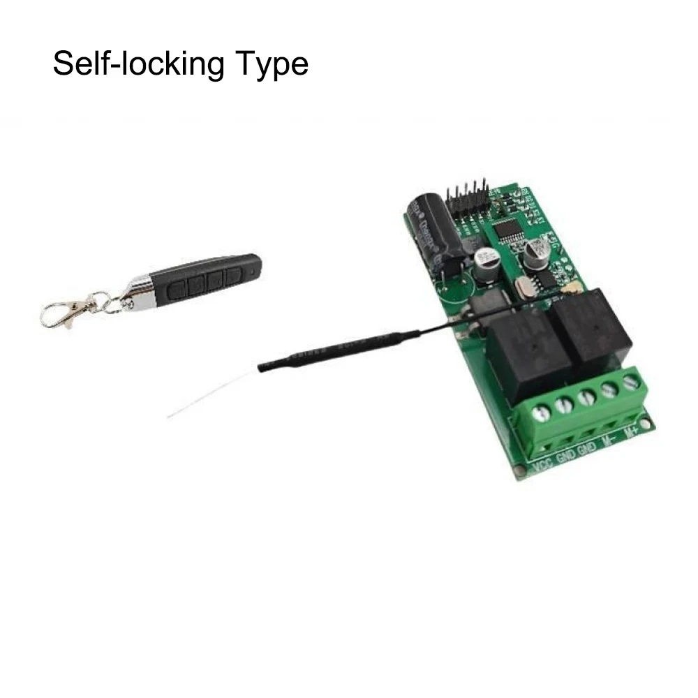 433MHz Wireless Remote Control DC Brushed Motor Driver 5V-60V Forward Reverse Controller Self-Locking Jog Mode For Smart Curtain