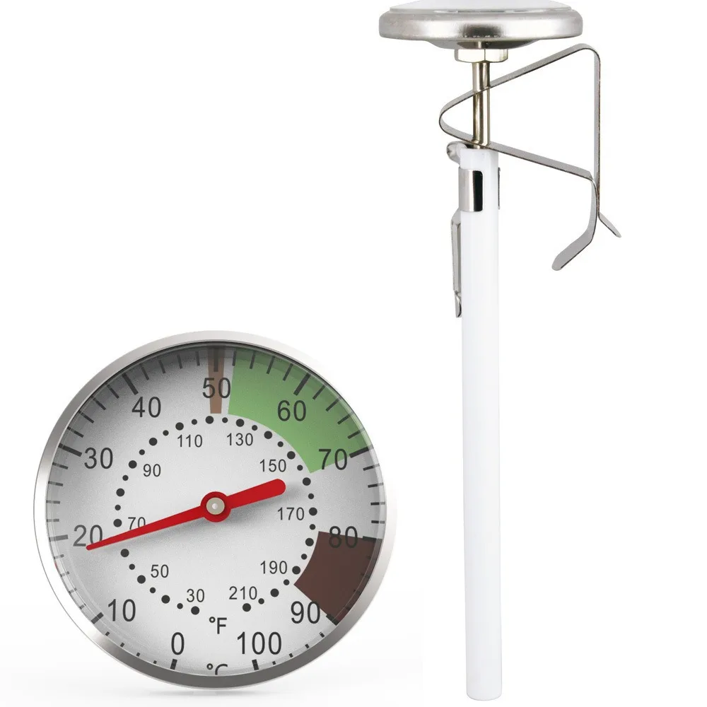 Kitchen Stainless Steel Milk Coffee Thermometer 5-Inch Dial Probe Thermometer 0-100 °C Kitchen Food Temperature Tester