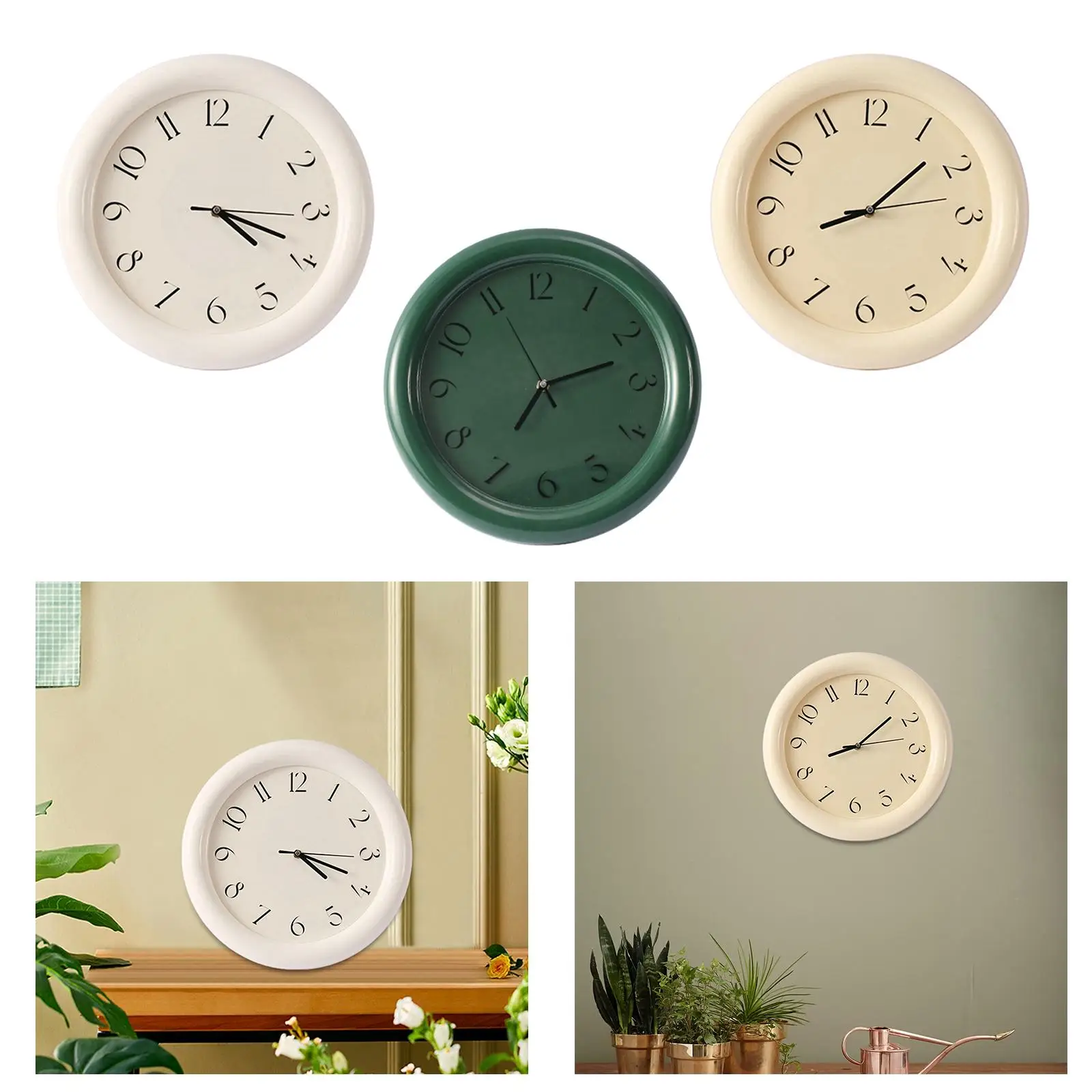 Wall Clock Non Ticking Creative Fashion Small Clock Decorative Clock Mute Clock for Dining Room Indoor Office Study Bedroom