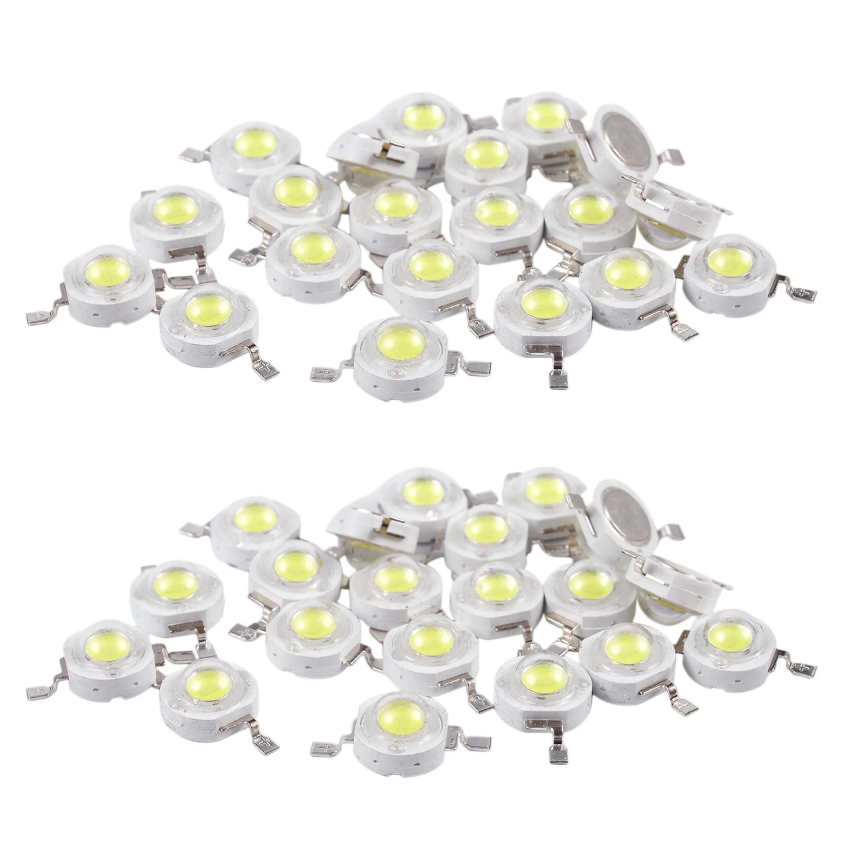 M12K-40 Pcs High Power 2 Pin 3W White LED Bead Emitters 170-190Lm 6000K