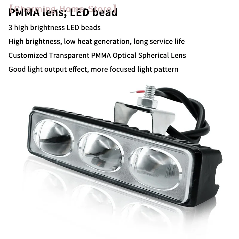 【M】LED Forklift LightsTruck Safety Work Light Bar Red Flood Beam Danger Zone Warning Lamp Side Line Marker Lights