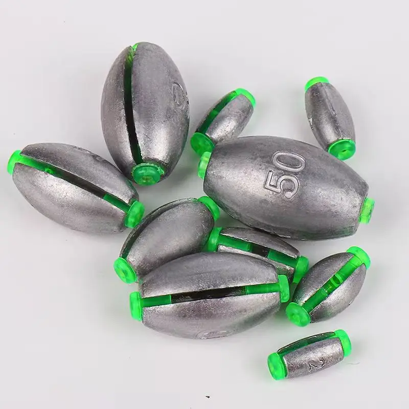 Olivenförmiges Bleigewicht mit Kunststoffrohr 10g/20g/25g/30g/40g/50g/60g Schnellwechsel-Offene Bleigewichte Angelzubehör – Detail 11