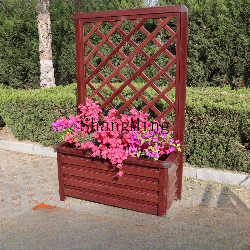 

SM outdoor aluminum alloy flower box courtyard decorative flower pot balcony grid planting grid