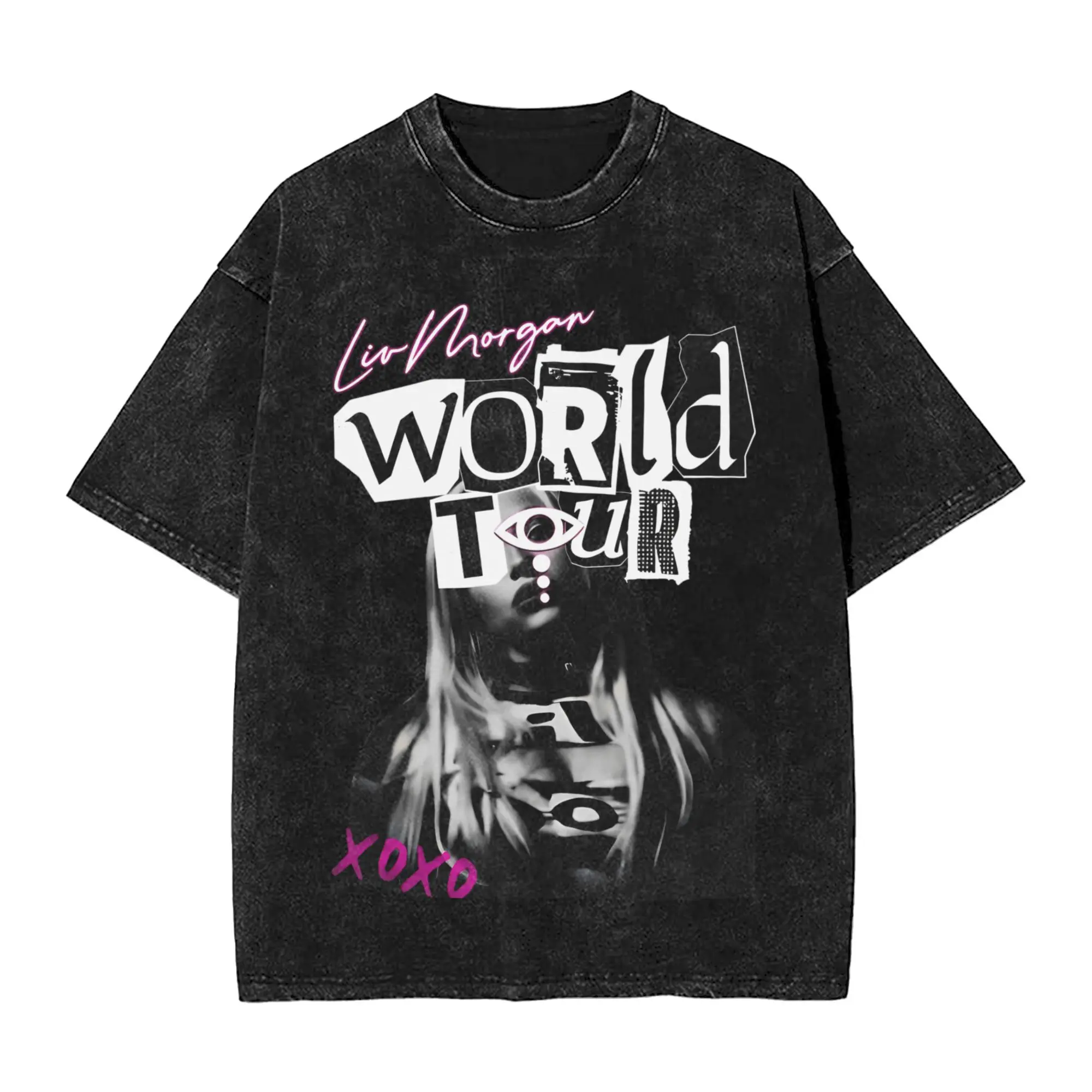 Liv Morgan T-Shirt Men World Tour Novelty Cotton Tee Shirt Round Neck Short Sleeve T Shirt Birthday Gift Clothing