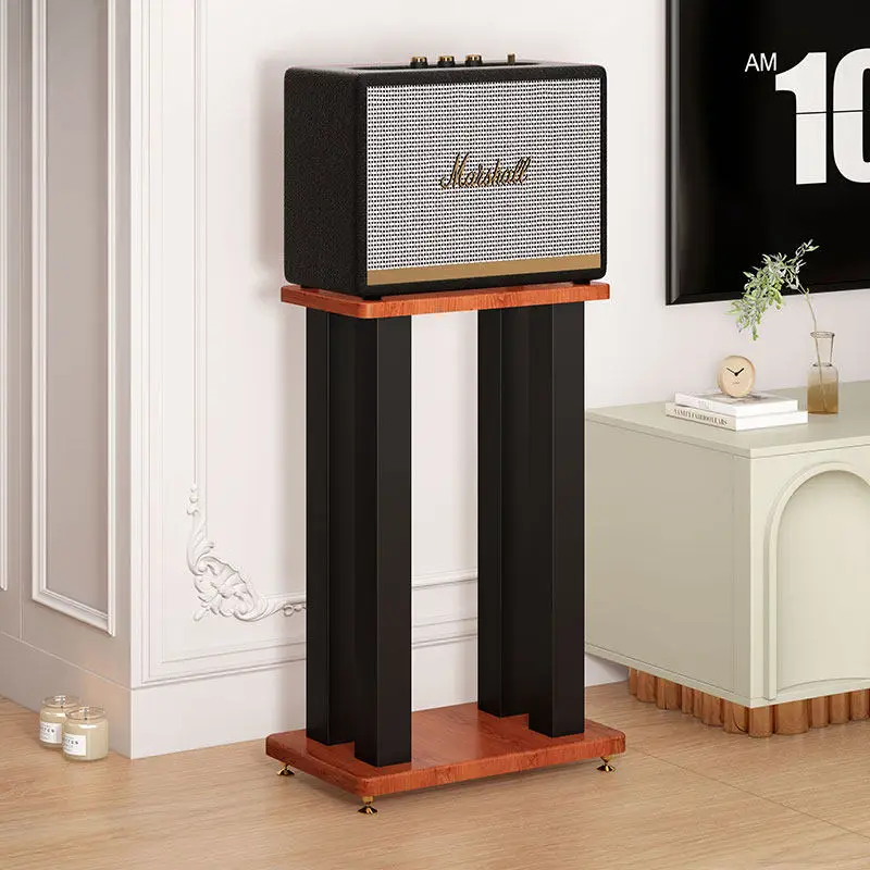 Stylish Speaker Stand with Tray Base, Vertical Floor Storage Holder for Bookshelf Studio Monitor, Hi-Fi Speaker Feet Rack