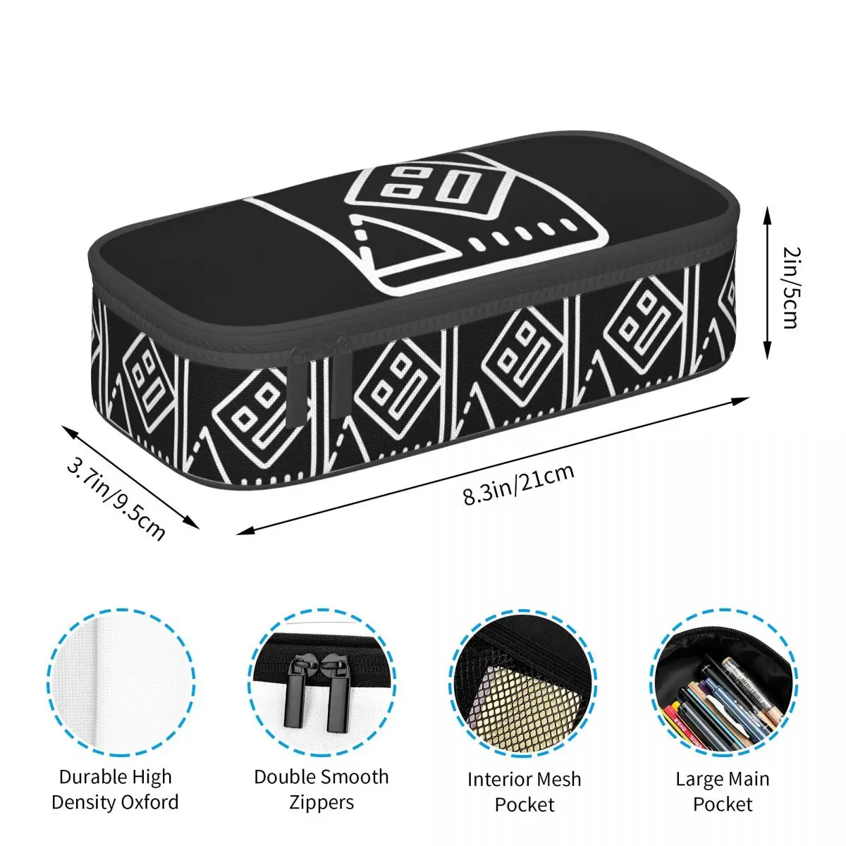 Geometry Cube Gaming Dash Pencil Cases Pencil Pouch Storage Stationery Supplies Large Storage Pen Box Pencil Bag for Students