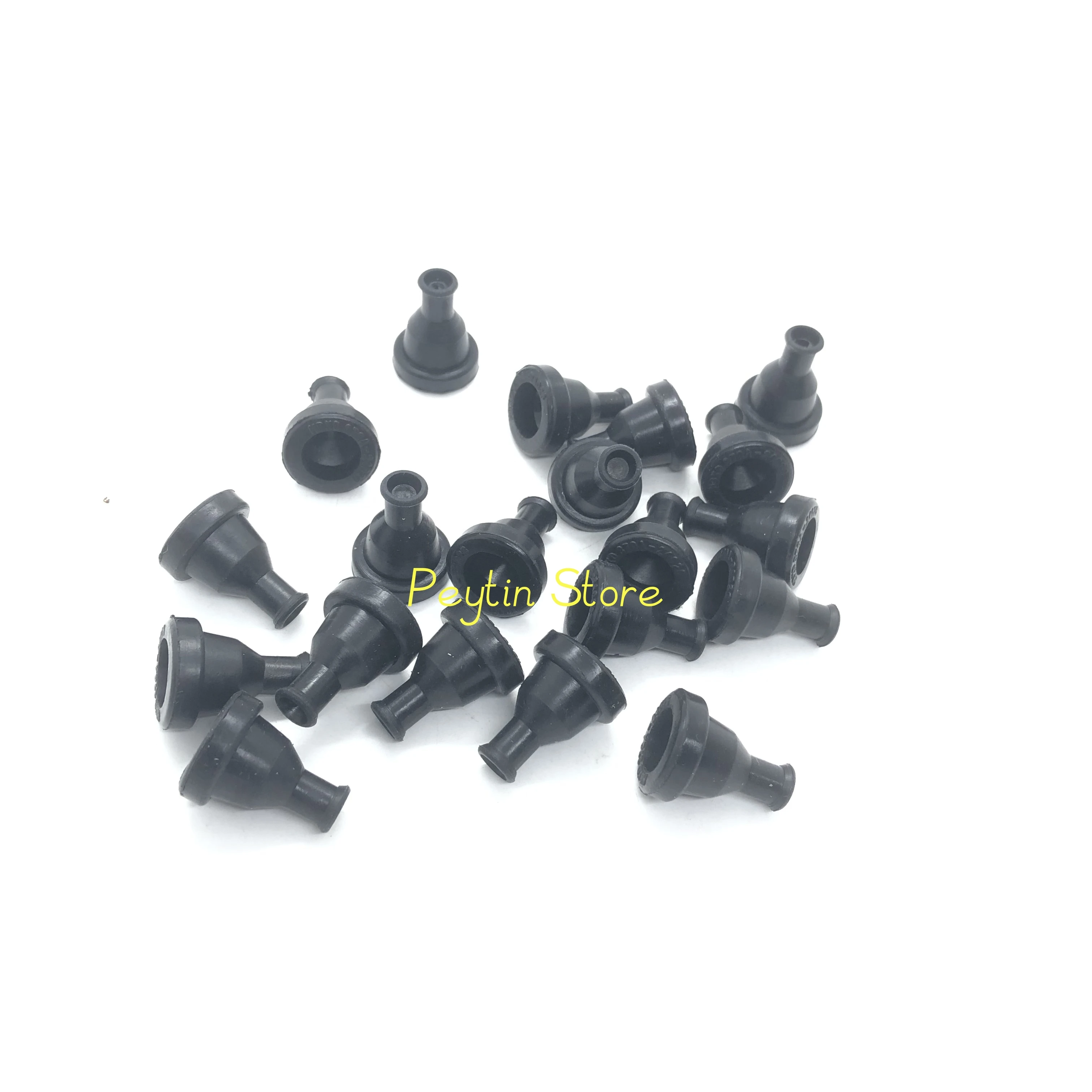 20Pcs Sheet Metal Hole 15mm No.37QA-24026 Automotive Dedicated Dustproof Silicone Black Threading Rubber Sleeve