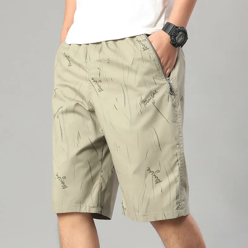 Мужские повседневные рабочие шорты большого размера с короткой эластичной резинкой на талии, пляжные купальники высокого качества, быстросохнущие шорты для бега