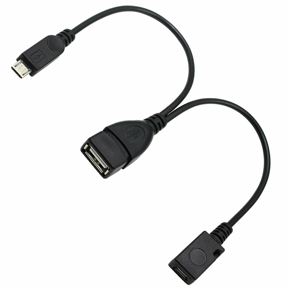 Male Female 2-in-1 Micro USB USB OTG Power Cable OTG Cable USB Adapter Y Splitter Data Cable