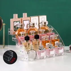 Acrylic Makeup Cosmetics Organizer Nail Polish Lipstick Perfume Storage Rack Holder Clear Mini Figures Toys Display Stand