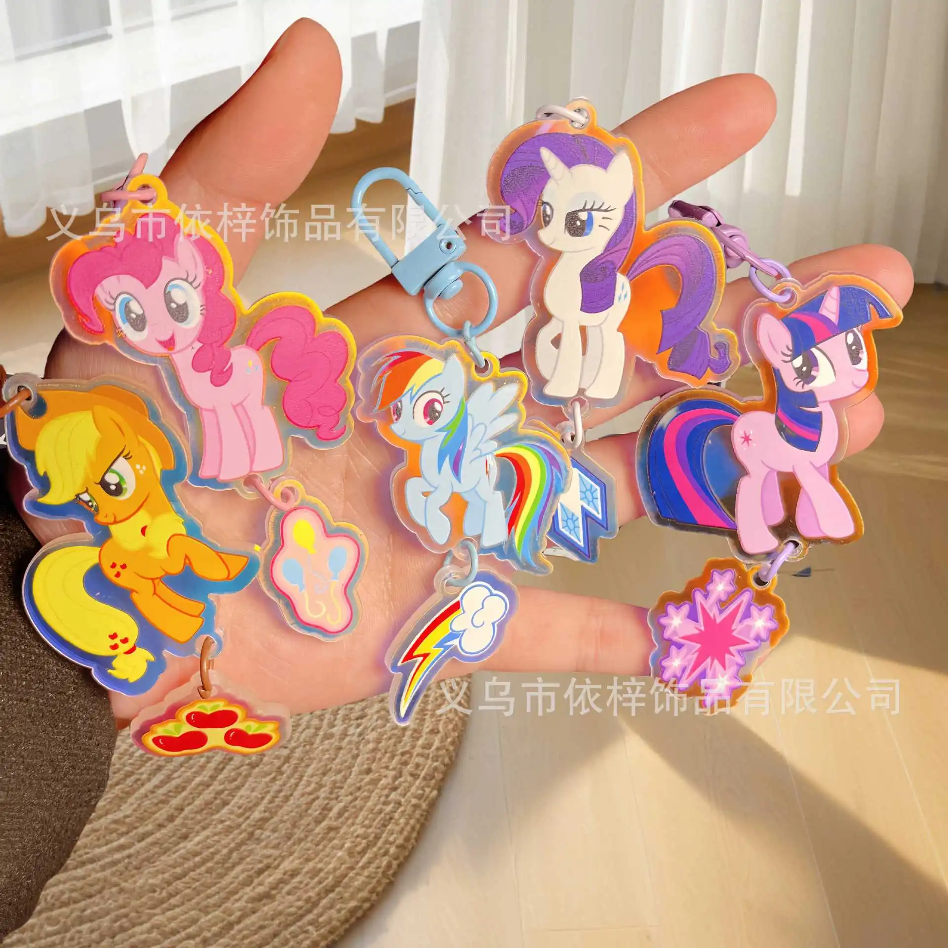 

Cartoon Little Horse Burberry Little Horse Laser Edition Acrylic Keychain Decoration DIY Backpack Student Anime Cartoon Frind