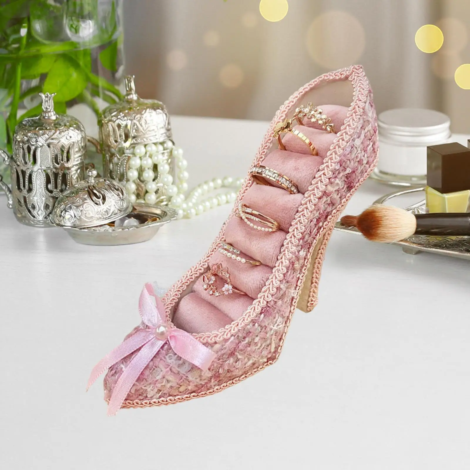 

High Heel Shoes Rings Holder Chic Organizer for Desktop Home Retail Displays