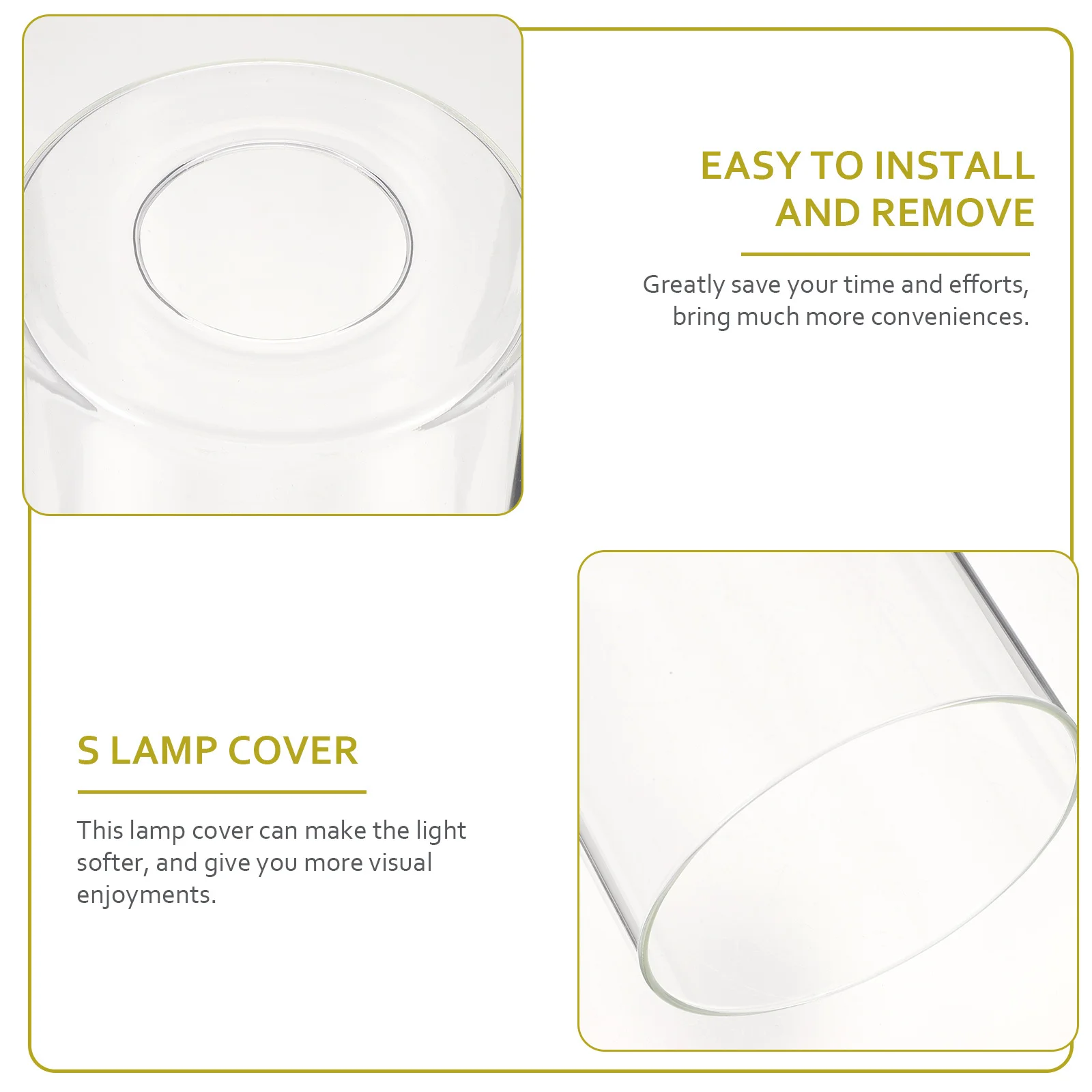 

Clear Glass Lampshade Transparent Cover Ceiling Pendant Light Shade Soft Light Diffuser Easy Install Upgrade for Home and