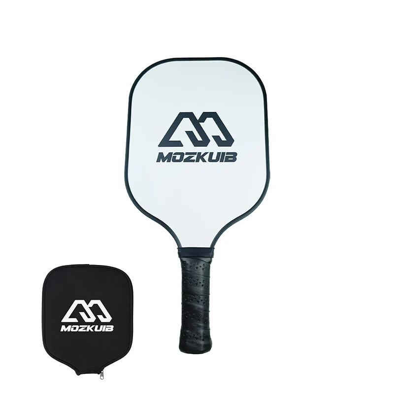 Carbon Fiber White Pickle Ball Paddle Cover Edge Guard Racket Breathable non-slip Handle Control Rotating Surfaces Pickleball