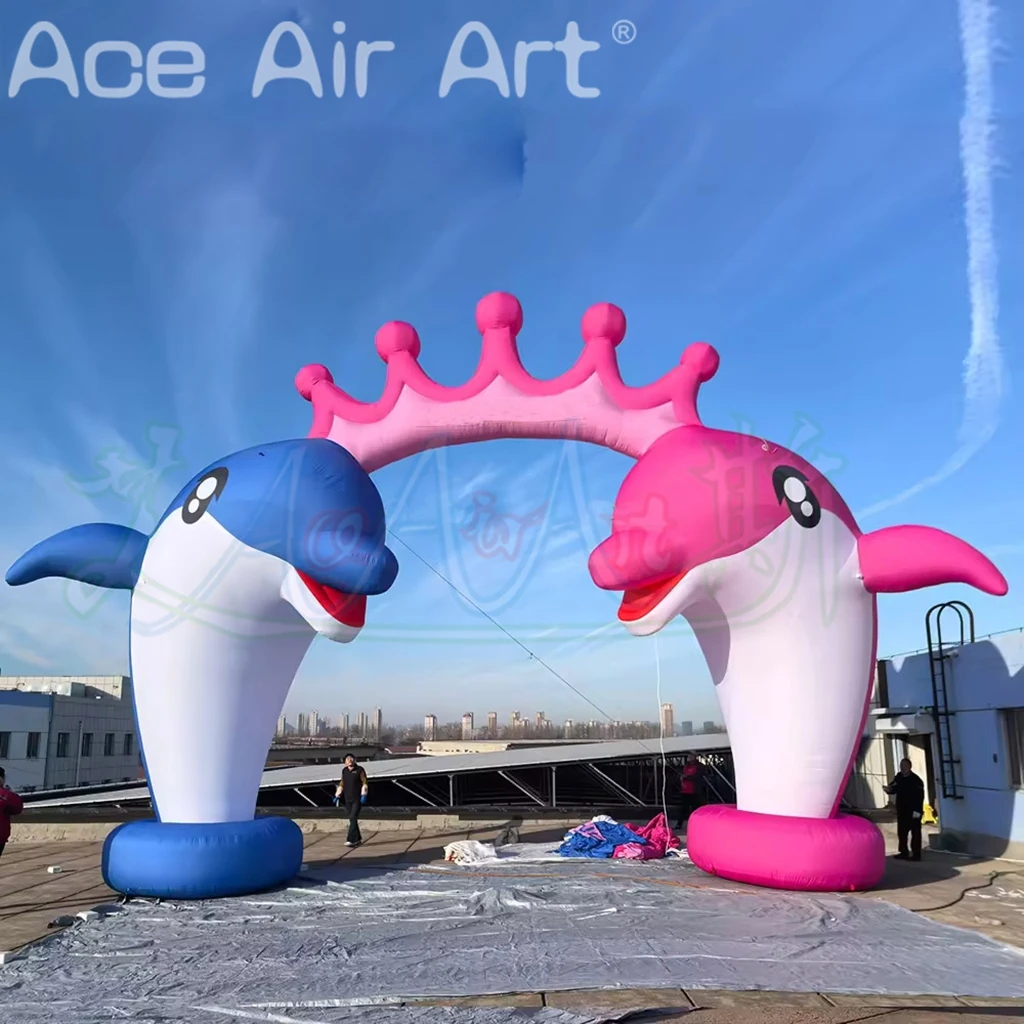Szybka wysyłka lotnicza Nadmuchiwane nadmuchiwane łuki delfinów Park wodny Wejście do łuku zwierzęcego