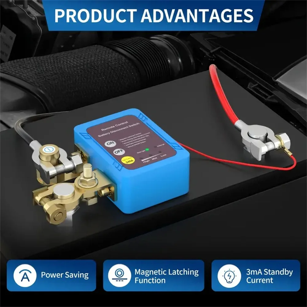 Remote Battery Disconnect Switch 12/24V 240A Kill Switch Automatic Power Off Prevent Battery Drain with Remote for Car Truck SUV