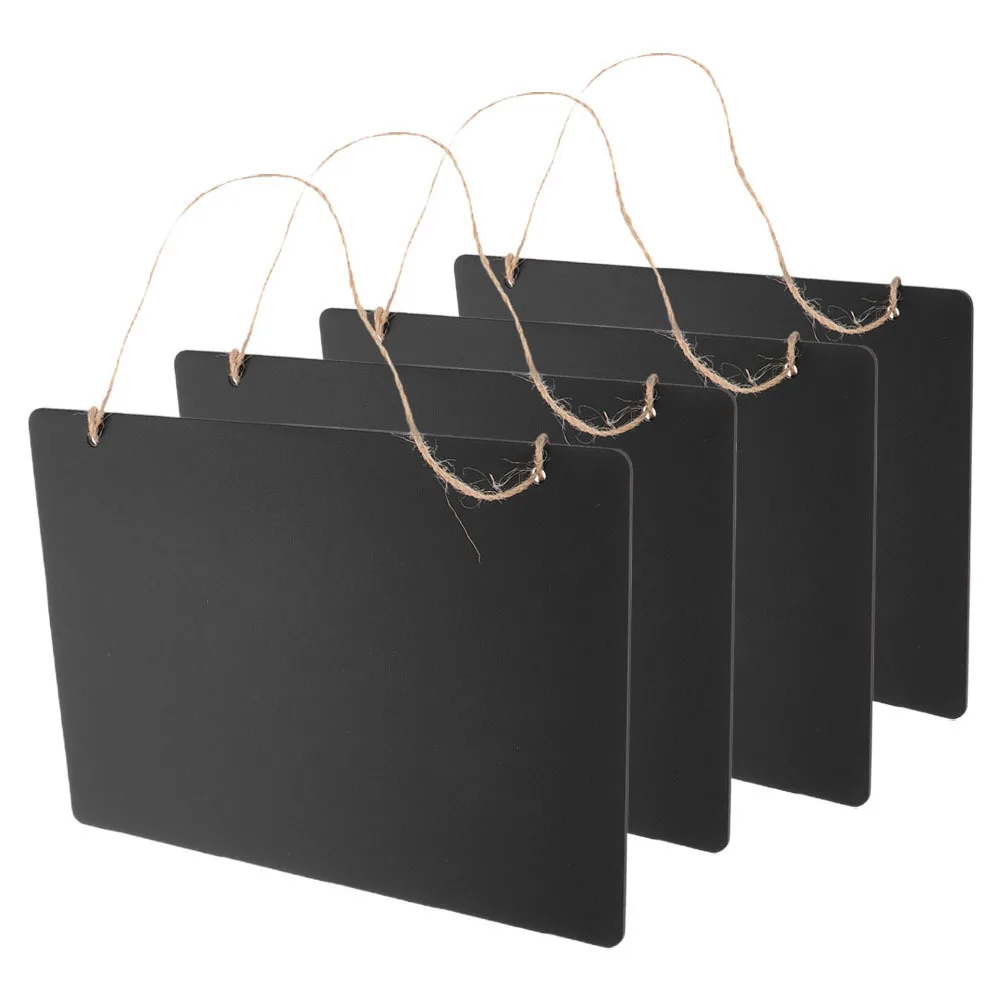 4Pcs Wooden Chalkboard Signs Double Sided Hanging Message Board for Kitchen Home Wedding Party Decor Double-Sided Chalkboard Set