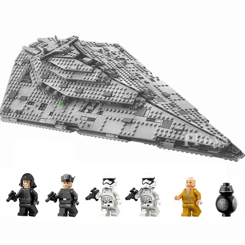 HOT TOY Star Compatible 75190 First Order Star Destroyer War Costruzion DIY  Model Building Blocks Bricks Christmas Gift