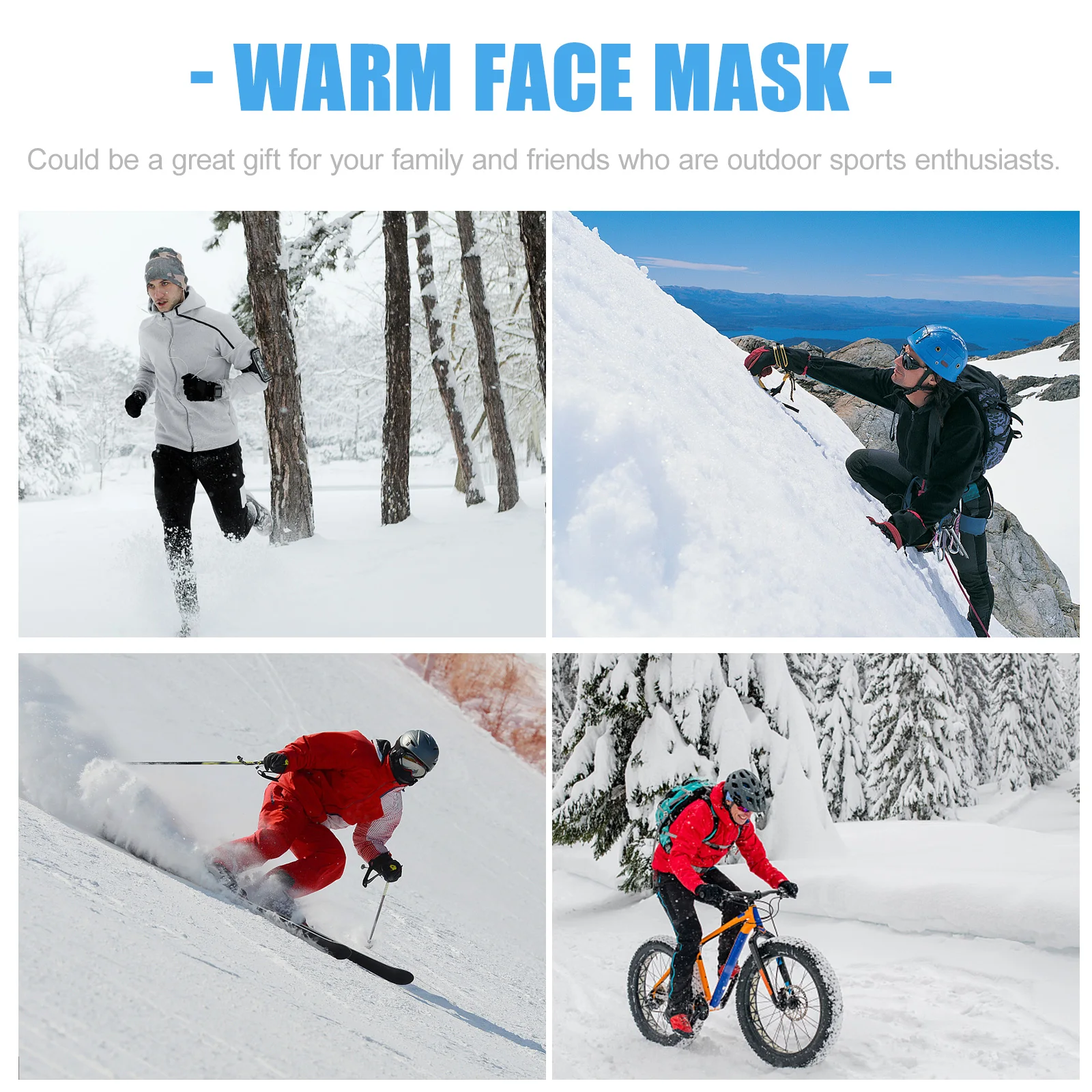

Winter Windproof Face Mask Gray Color Velvet Neck Cover Durable Anti Cold Riding Cycling Hunting Practical Head Cover Outdoor