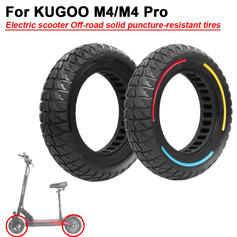 

10x2.5-6.1 Off-Road Solid Puncture Resistant Tire for KUGOO M4/M4 Pro Electric Scooter Tubeless Tyre Replacement Parts