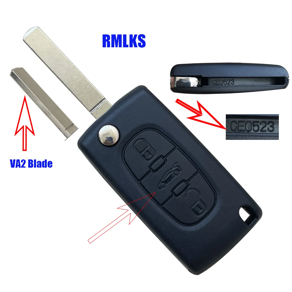 

Оболочка для автомобильного ключа для Peugeot 307 407 308 607 для Citroen C2 C3 C4 C5 C6 C8 XSARA PICA CE523 HU83 CE536 VA2