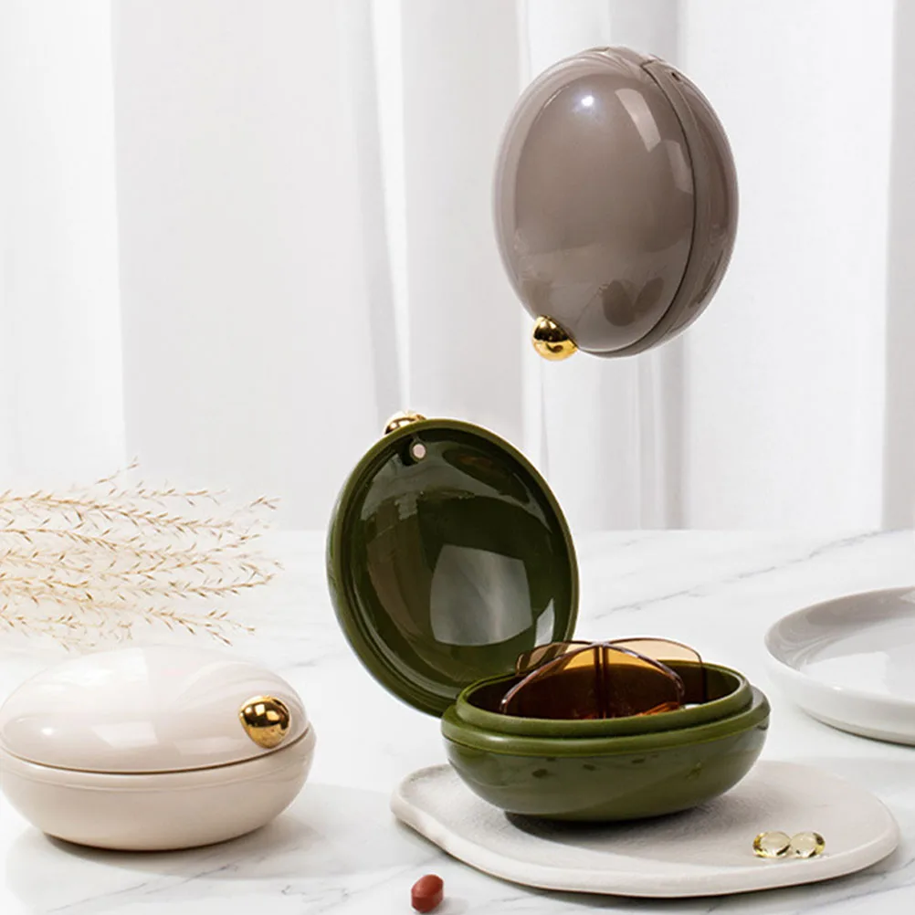 

2Pcs Sealable Pill Divider Box ABS and Silicone Material 4-Compartment Portable Organizer for Travel Medicine Storage Container