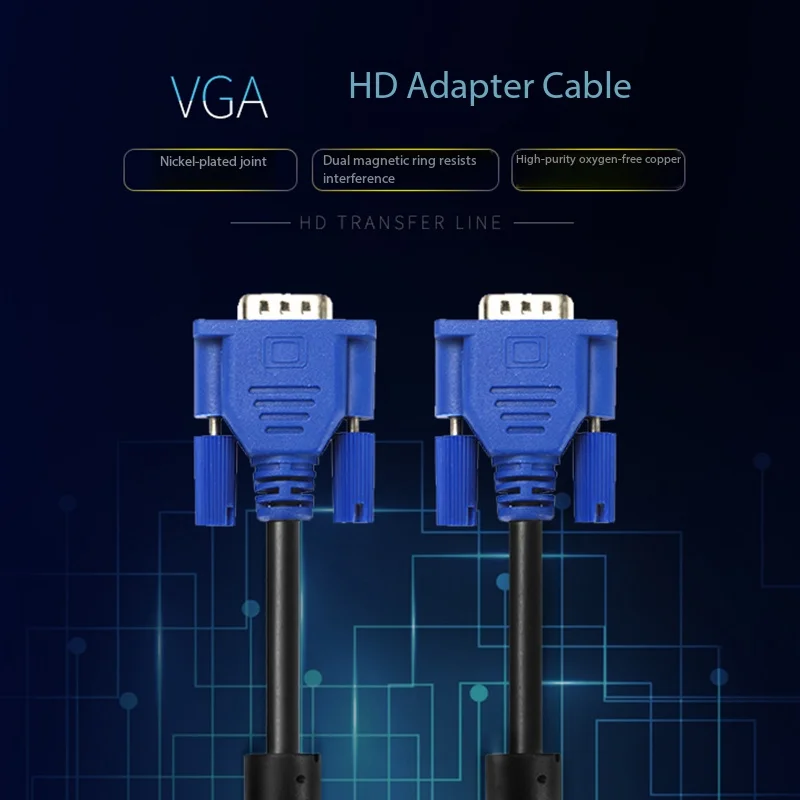 VGA 3 5 Cable Male To Male High Definition Computer Projector Monitor Video Data Cable With Magnetic Ring image 6