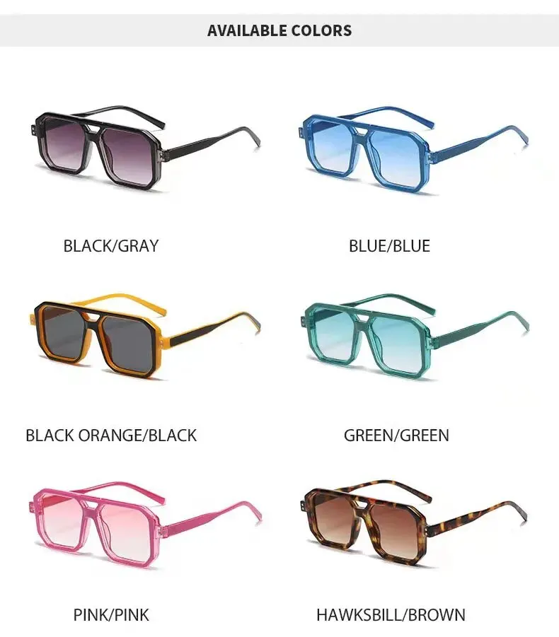 Lässige Sonnenbrille mit doppeltem Träger und Vollrahmen für Männer und Frauen, UV-beständige Sonnenbrille UV400 – Detail 7