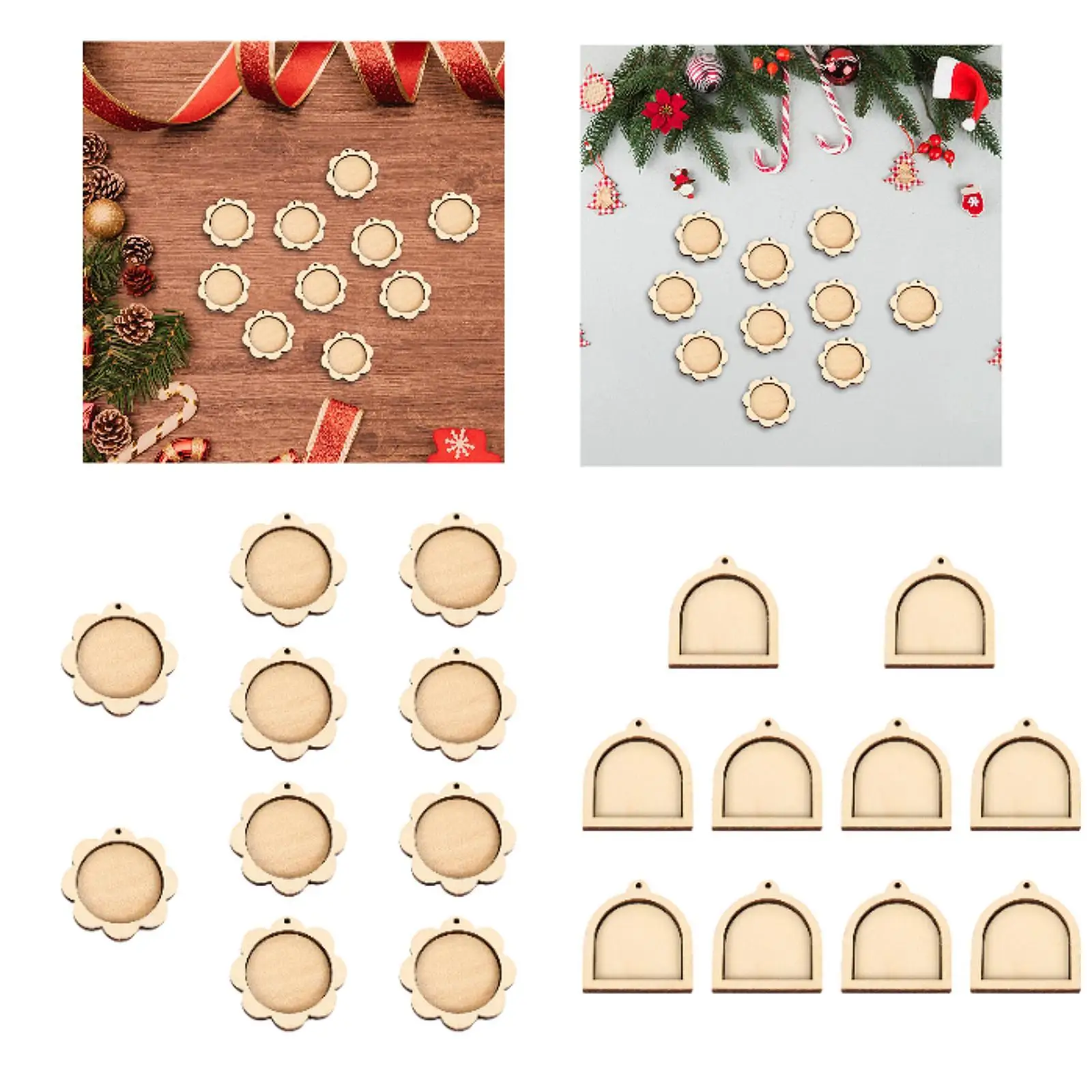 

10 Pieces Mini Embroidery Hoop Wood Display Frame for DIY Embroidery Jewelry