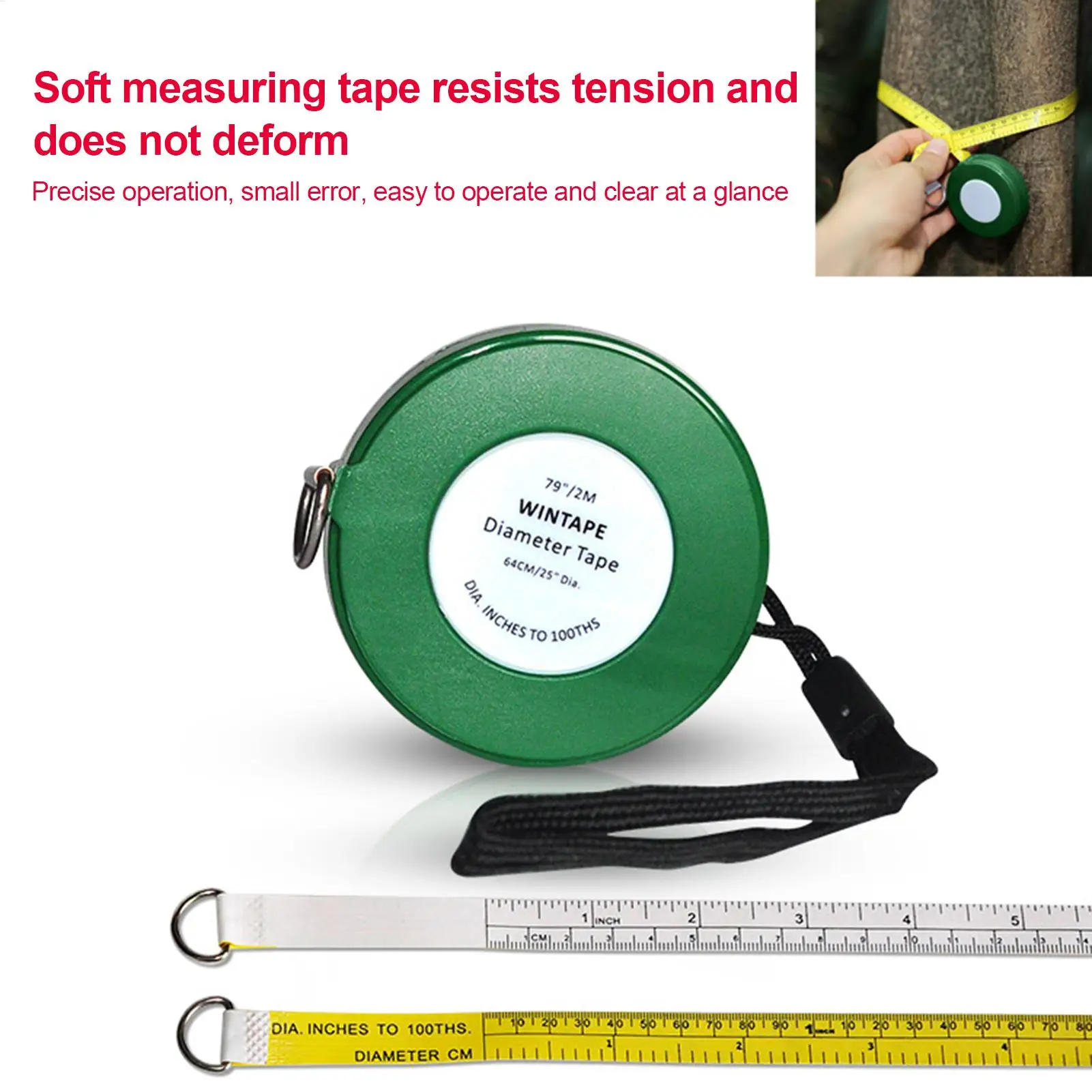 1pc Diameter Measuring Tape Tape Measurer for Pipe Tree Tape Pocket Tape Measure Measurement Tape with Imperial & Metric