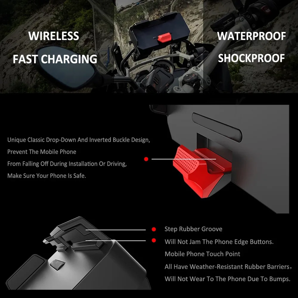 Support de charge sans fil pour moto, support de téléphone portable USB LC, navigation GPS, compatible avec BMW Runder GS, R1250GS, Fexecute GS, F850GS