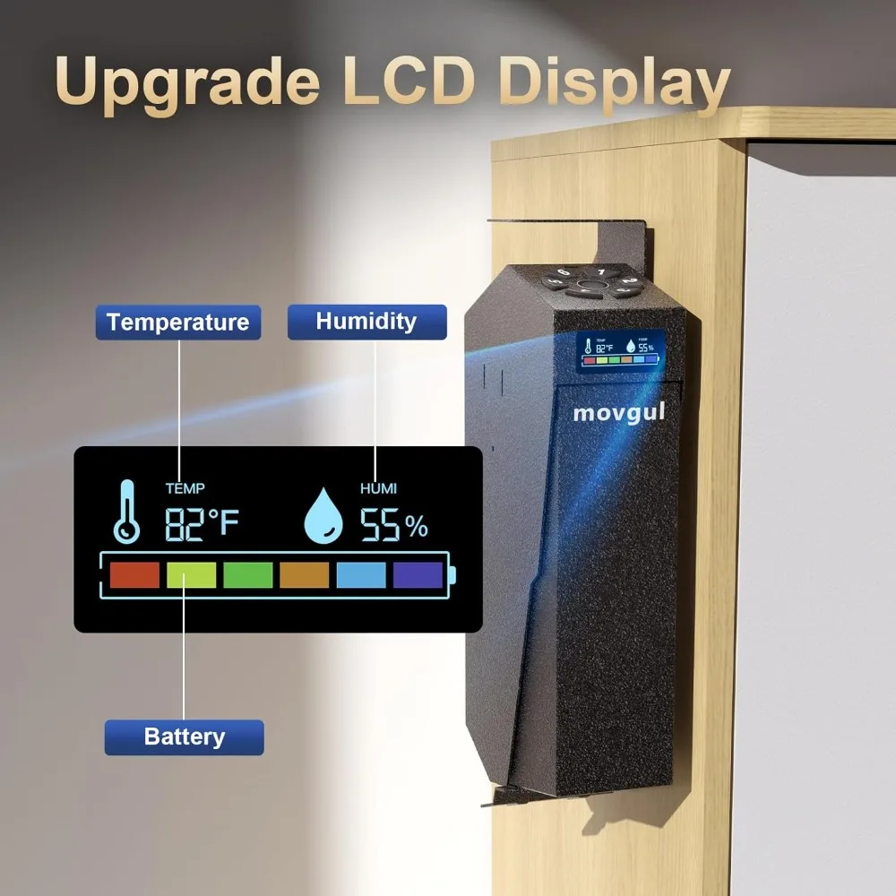 Gun Safe, Biometric Drop Down Bedside Gun Safe Quick Access Handgun Safe Mount Pistol Safe for Desk, Car, Nightstand