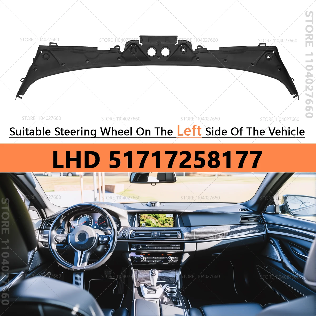 Für 2012-2019 F30 F31 BMW 320i 328i 330i 335i 340i 328d 330e M3 M4 Scheibenwischer Gugel Abdeckung LHD 51717258177 RHD 51717258178 – Detail 6