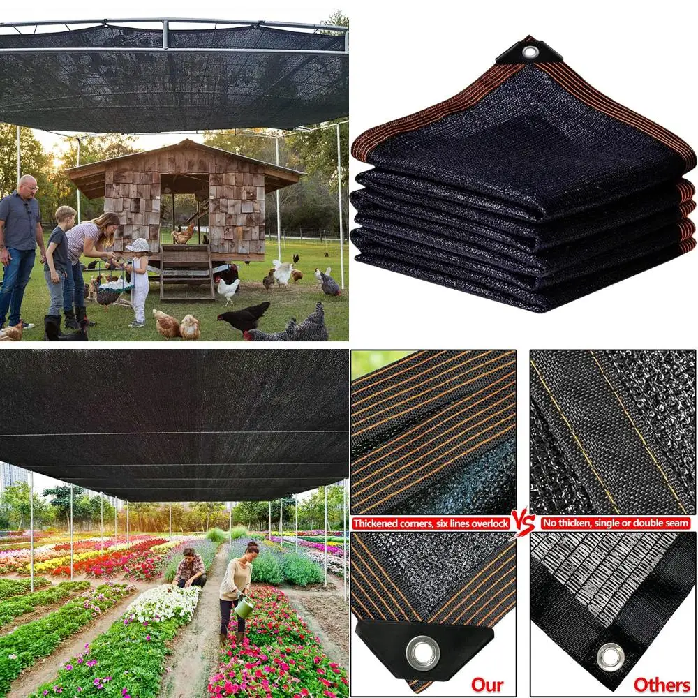 Durable 12x20 FT Shade Cloth for Garden, Mesh Tarps with Grommets, Sun Protection Netting for Patio, Plants, Greenhouse, Outdoor