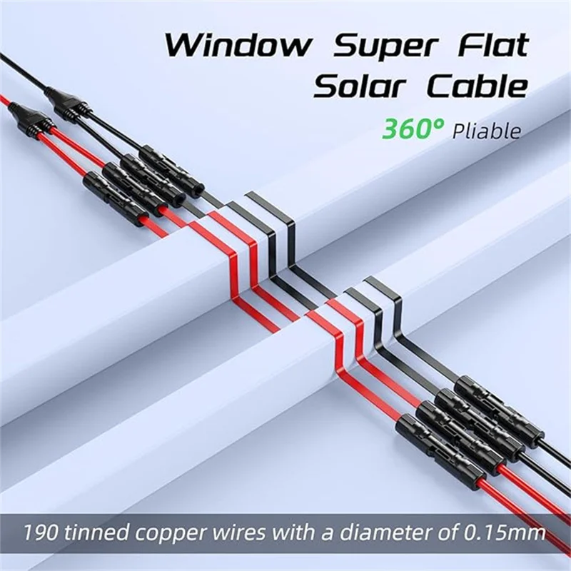 100cm Solar Panel Flat Photovoltaic Extension Cable For Connecting Inverters Photovoltaic Installation Connection Line Connector