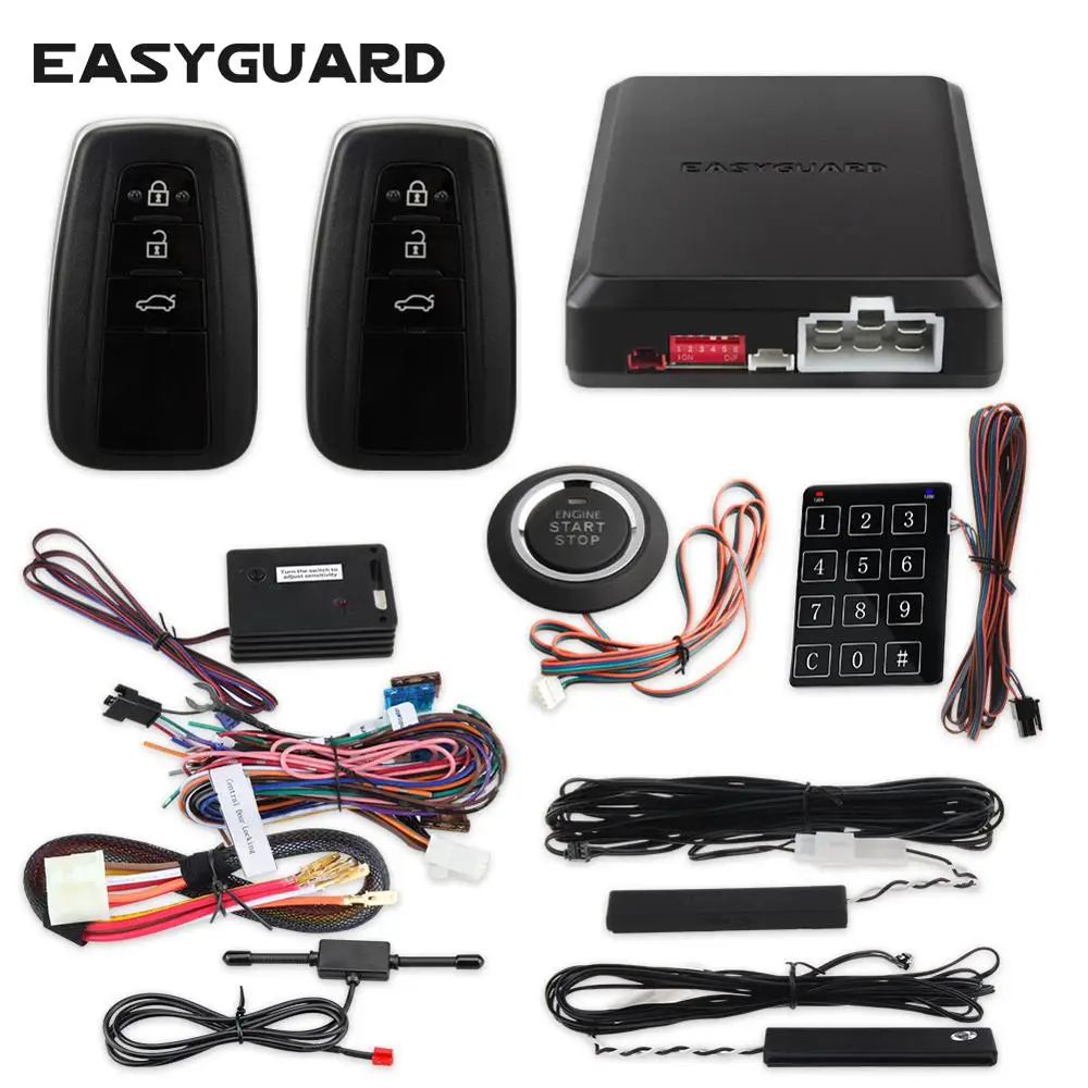 

EASYGUARD EC002-T3-NS RFID PKE Car System Passive Keyless Entry touch password entry & remote engine start